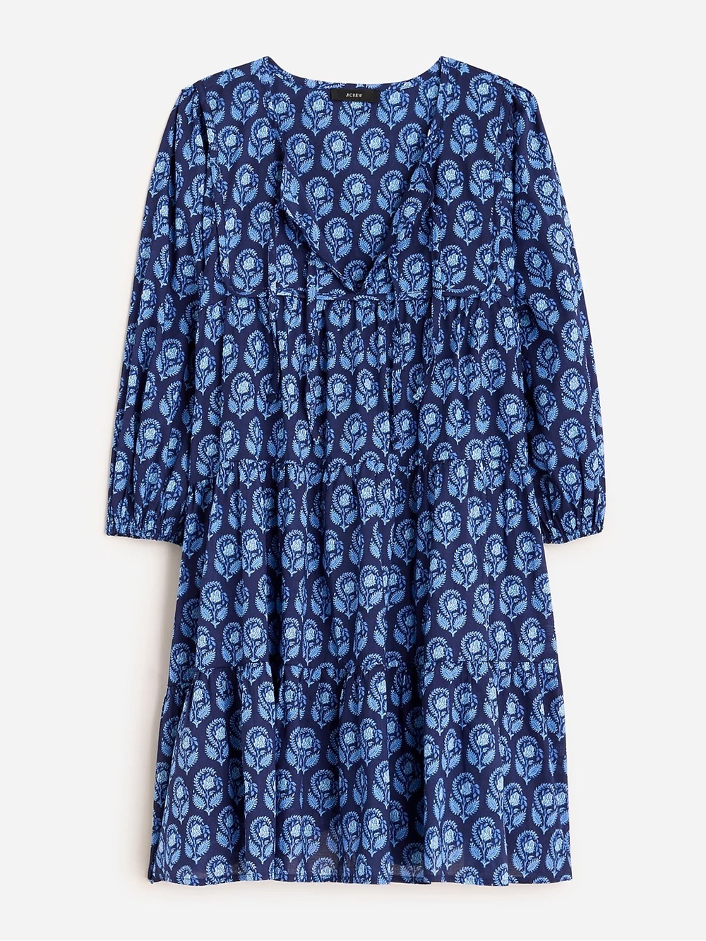 J Crew Cotton Voile Mini Dress in Navy Bouquet Block Print Size XXS